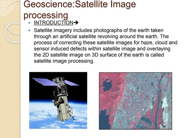 Geoscience satellite image processing