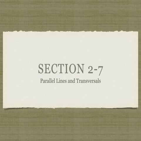 Geometry Section 2-7