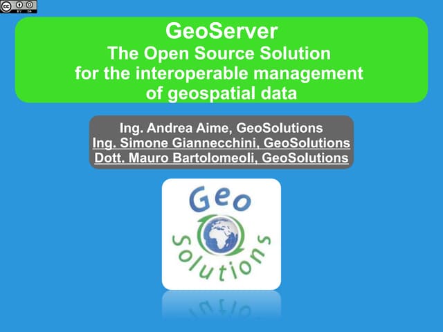 Geoserver introduction, GeoBusiness 2015