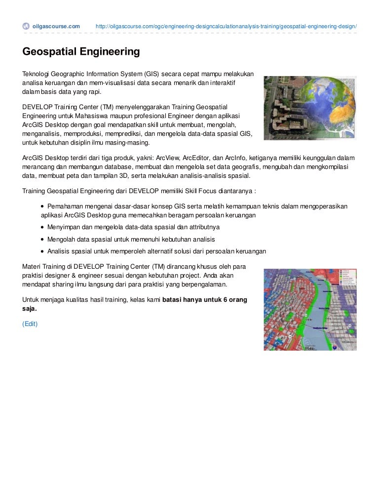 Geospatial Engineering Gis Training Develop