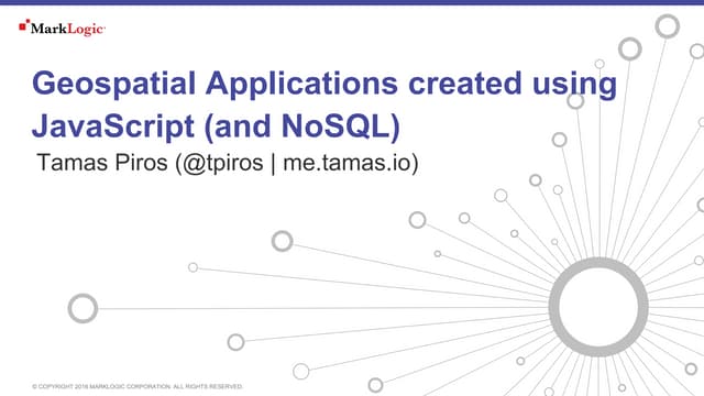 Geospatial applications created using java script(and nosql)