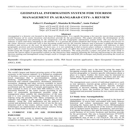 Geospatial information system for tourism management in aurangabad city  a re...