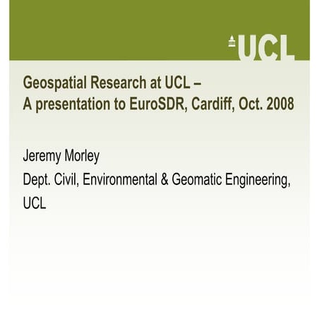Geospatial Research At UCL