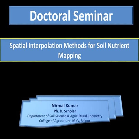 Geostatictics for soil nutrient mapping