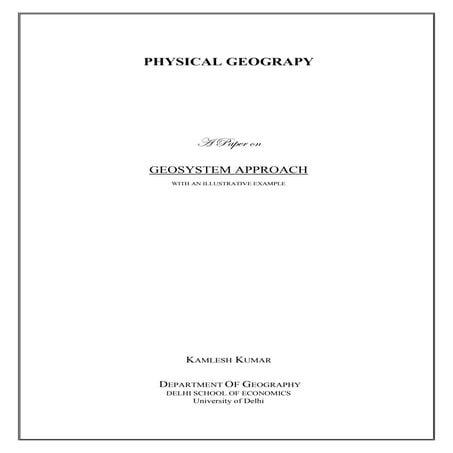 Geosystem Approach: El Nino Southern Oscillation Effects