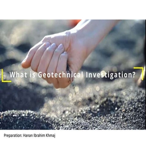 Site investigation important stages in site