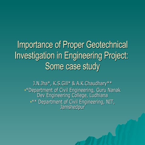 Geotechnical Investigation