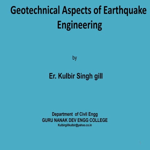 Geotechnical Aspects