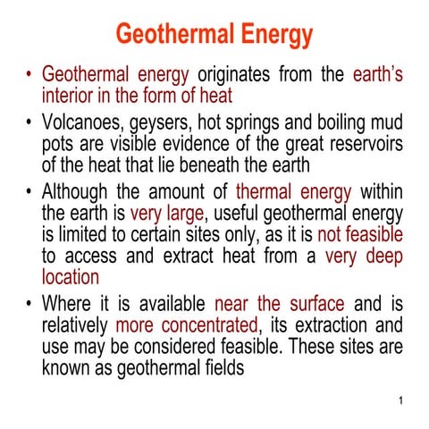 Geo Thermal Energy Principle and Working