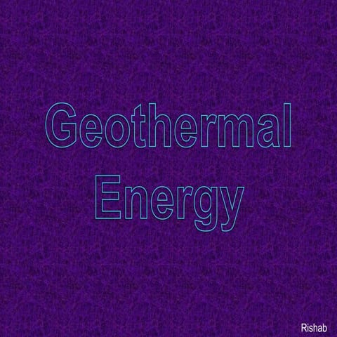 Geothermal energy