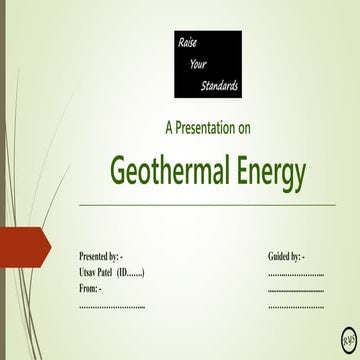 Geothermal Energy Power Plant