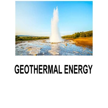 Geothermal   Energy