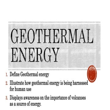 geothermal energy.pptx for grade 9 students | PPTX