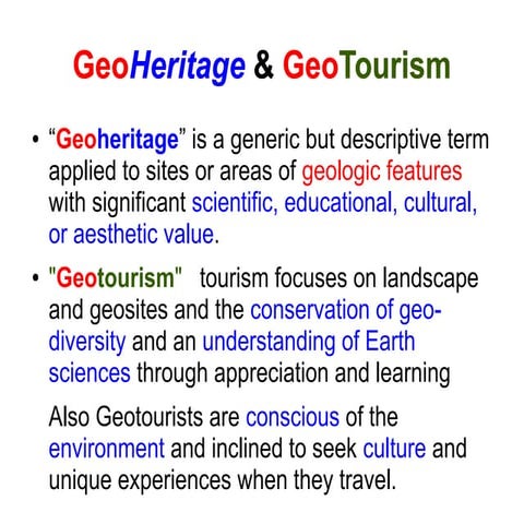Geotourism geoheritage