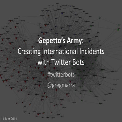 Gepetto’s Army: Creating International Incidents with Twitter Bots