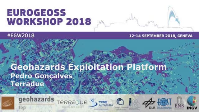 Geohazards Exploitation Platform (GEP) at EuroGEOSS Workshop 2018