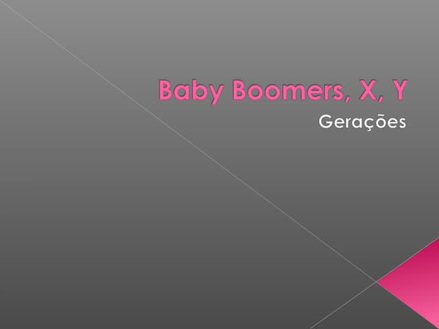 Gerações Baby Boomers, X e Y