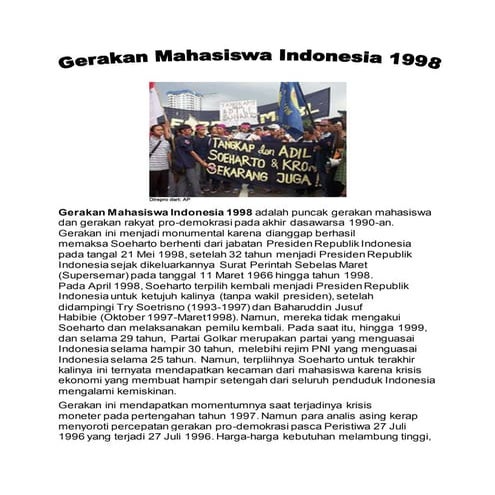 Gerakan mahasiswa indonesia 1998