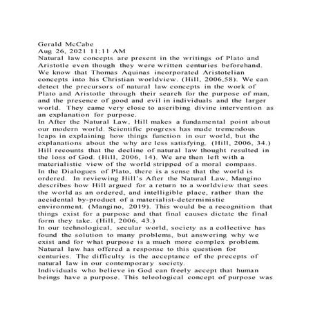 Gerald McCabeAug 26, 2021 1111 AMNatural law concepts are pre