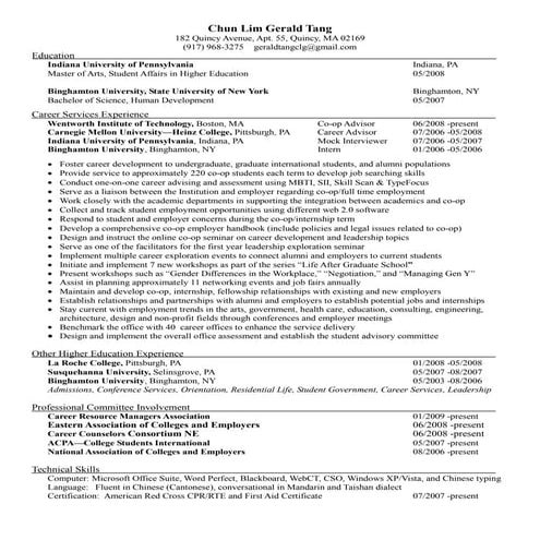 Gerald Wit Resume--One Page