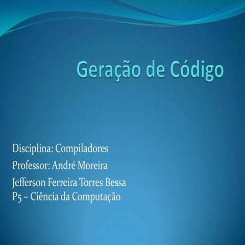 Geração de código   linguagem c