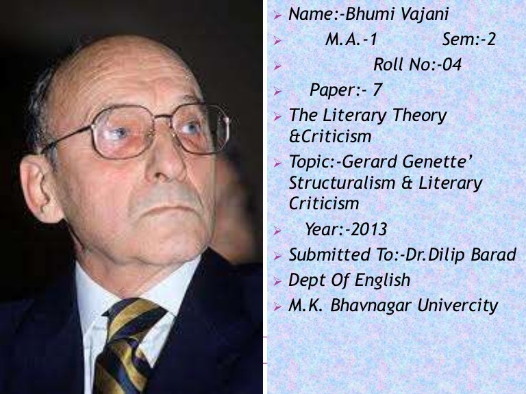 Gerard Gete S Structuralism Literary Criticism