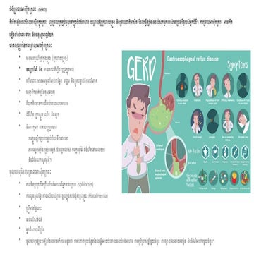 ជំងឺច្រាលអាស៊ីតច្ររពះ (GERD): ការពិពណ៌នាអំពីរោគសញ្ញា និងការព្យាបាល | PDF