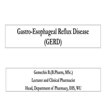 GASTROESOPHAGEAL REFLUX DISEASE | PPT
