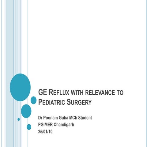 Gastroesophageal Reflux With Relevance To Pediatric Surgery
