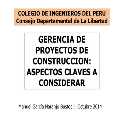 Gerencia de proyectos de construcción   aspectos claves