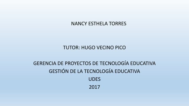 Gerencia de proyectos de tecnologia educativa