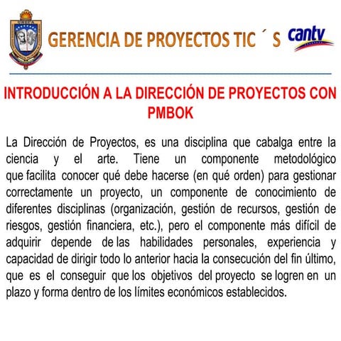 Gerencia de proyectos tic´s (sesión 3)