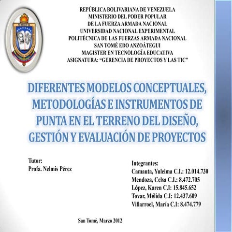 MODELOS CONCEPTUALES, METODOLOGÍAS E INSTRUMENTOS DE PUNTA EN EL TERRENO DEL ...
