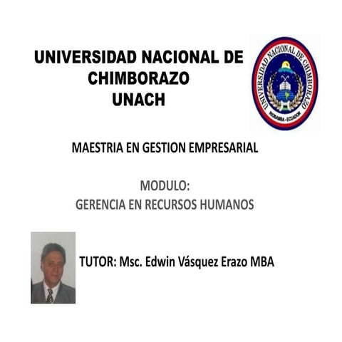 Gerencia de recursos humanos unach
