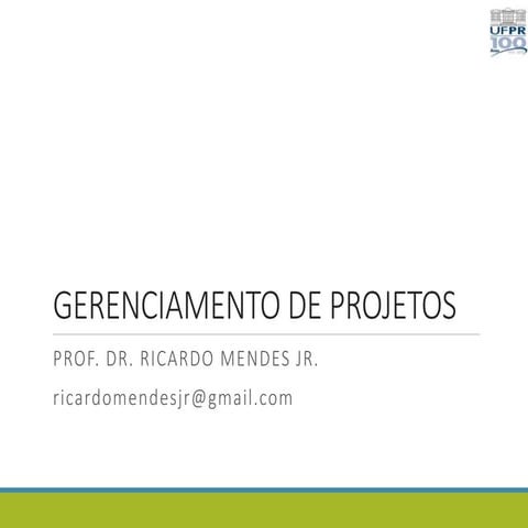 Gerenciamento de projetos 2016