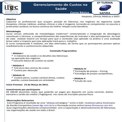 Gerenciamento de custos na saúde 23 03