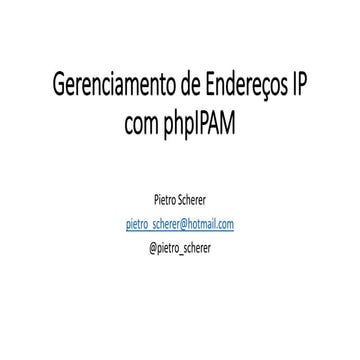Gerenciamento de endereços ip com php ipam