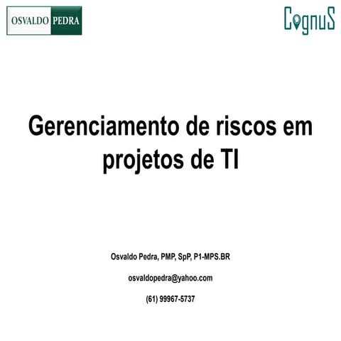 Gerenciamento de riscos em projetos de TI | PDF