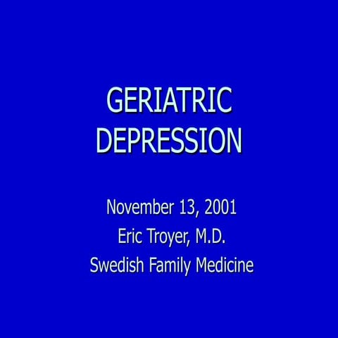 Geriatric Depression
