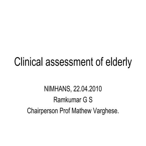 Comprehensive geriatric assessment | PPTX