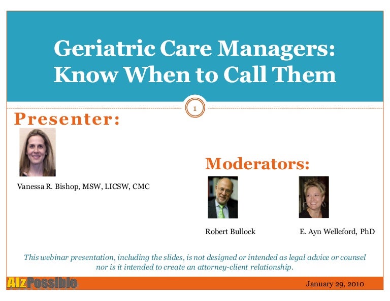 Geriatric care manager