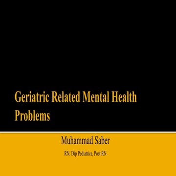 Geriatric related Mental Health problems