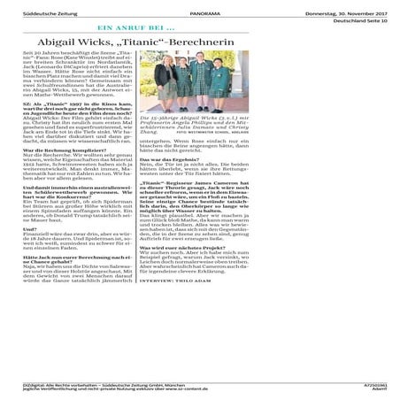 German article regarding the Maths projects