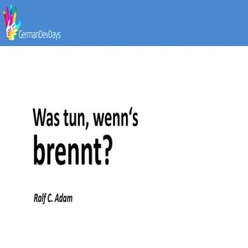 Was tun wenn's brennt - Hand-out