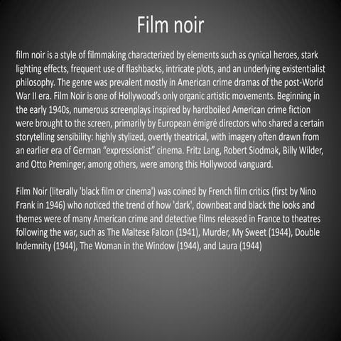 Germanexpressionism + film noir