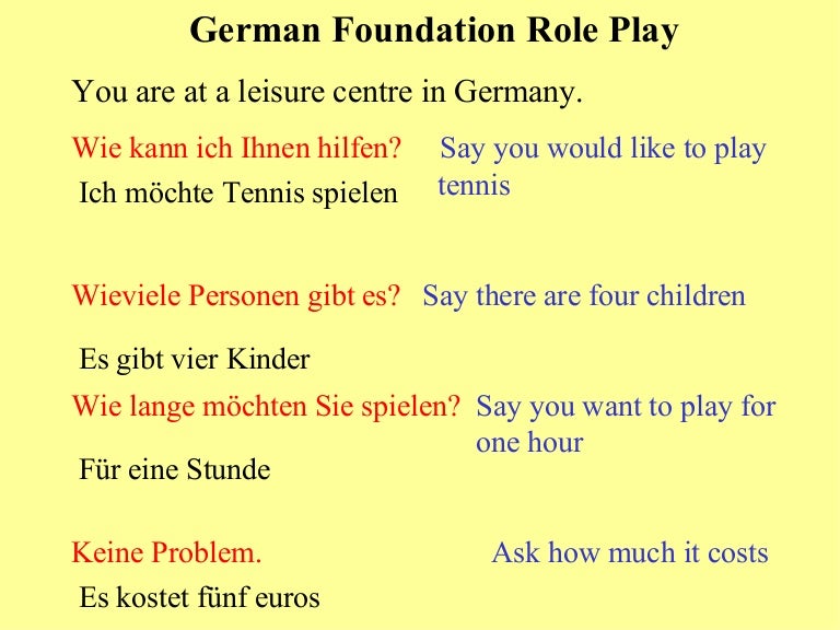 German Foundation Role Play