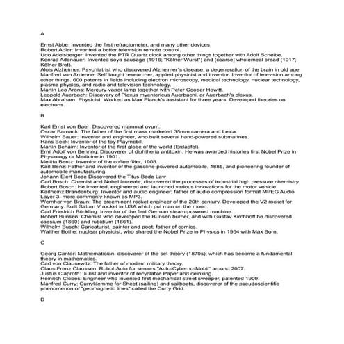 All German inventions