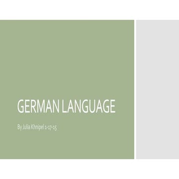 German A1 Intro | PPTX