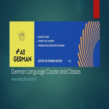A2 Level of German Language Course | German Language Course and Classes ...
