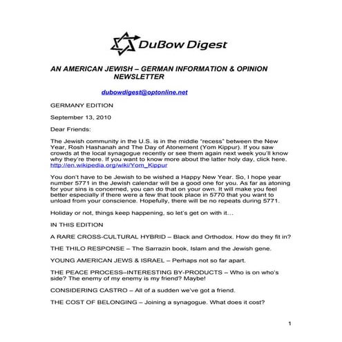 Germany edition september 13, 2010